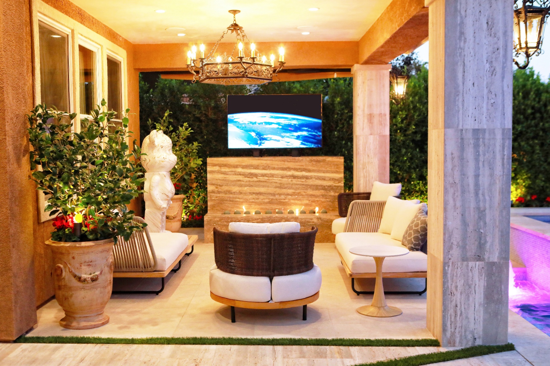 BSH Hardscape Design — natural stone patio and walkway in Beverly Hills